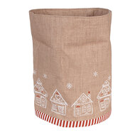 Clayre & Eef | Broodmandje Bruin Wit ø 15x16 cm | GBB50