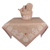 Clayre & Eef | Broodmandje Bruin Wit ø 15x16 cm | GBB50
