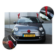 Clayre & Eef | Decoratie Gewei/Neus voor auto Rood 25x6x41 cm | 65684