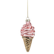 Clayre & Eef | Kerstbal Roze ø 7x14 cm | 6GL4604