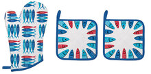 Dekoratief | Set 3 ovenwanten &#039;Sardines Party&#039;, katoen, 20x30cm | A231123
