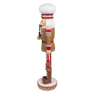 Clayre & Eef | Kerstdecoratie Notenkraker Bruin Rood 13x12x46 cm | 6PR4257