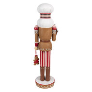 Clayre & Eef | Kerstdecoratie Notenkraker Bruin Rood 13x12x46 cm | 6PR4257