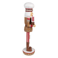 Clayre & Eef | Kerstdecoratie Notenkraker Bruin Rood 13x12x46 cm | 6PR4257