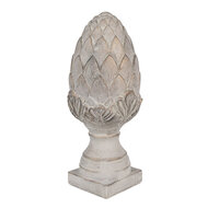 Clayre & Eef | Decoratie Beeld Dennenappel Grijs ø 17x39 cm | 6TE0545L