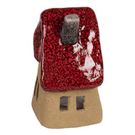 Clayre & Eef | Decoratie Huisje Bruin Rood 10x8x13 cm | 6CE1777