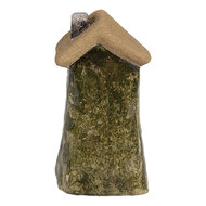 Clayre & Eef | Decoratie Huisje Groen Bruin 5x5x10 cm | 6CE1779