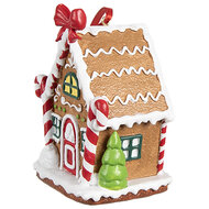 Clayre & Eef | Decoratie hanger Huisje Bruin Wit 7x5x9 cm | 6PR4254