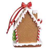 Clayre & Eef | Decoratie hanger Huisje Bruin Wit 7x5x9 cm | 6PR4254