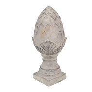 Clayre & Eef | Decoratie Beeld Dennenappel Grijs ø 14x33 cm | 6TE0545M