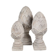 Clayre & Eef | Decoratie Beeld Dennenappel Grijs ø 14x33 cm | 6TE0545M