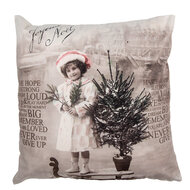 Clayre &amp; Eef   | Kussenhoes Beige Bruin 45x45 cm | KT021.373