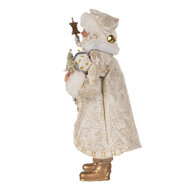 Clayre & Eef | Kerstdecoratie Kerstman Wit Beige 16x10x27 cm | 65593