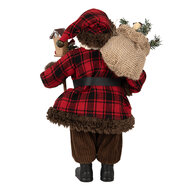 Clayre & Eef | Kerstdecoratie Kerstman Rood Bruin 18x10x27 cm | 65595