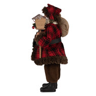 Clayre & Eef | Kerstdecoratie Kerstman Rood Bruin 18x10x27 cm | 65595