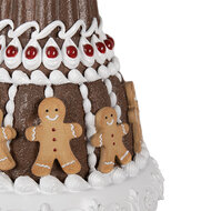 Clayre &amp; Eef   | Decoratie taart Bruin Wit &oslash; 29x52 cm | 6PR4247