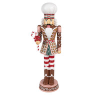 Clayre & Eef | Kerstdecoratie Notenkraker Bruin Roze 15x12x46 cm | 6PR4256