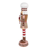 Clayre & Eef | Kerstdecoratie Notenkraker Bruin Roze 15x12x46 cm | 6PR4256