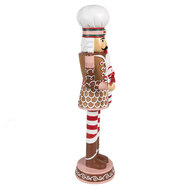 Clayre & Eef | Kerstdecoratie Notenkraker Bruin Roze 15x12x46 cm | 6PR4256