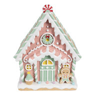 Clayre & Eef | Decoratie Huis Roze Bruin 20x16x25 cm | 6PR4263