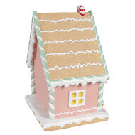Clayre & Eef | Decoratie Huis Roze Bruin 20x16x25 cm | 6PR4263