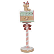 Clayre & Eef | Kerstdecoratie Brievenbus Roze Bruin 11x10x36 cm | 6PR4265