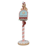 Clayre & Eef | Kerstdecoratie Brievenbus Roze Bruin 11x10x36 cm | 6PR4265