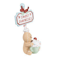 Clayre & Eef | Decoratie Peperkoekpop Beige Groen 13x10x25 cm | 6PR4269