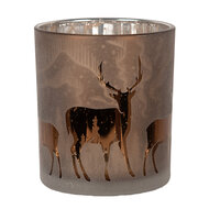 Clayre &amp; Eef   | Waxinelichthouder Bruin &oslash; 7x8 cm | 6GL4660
