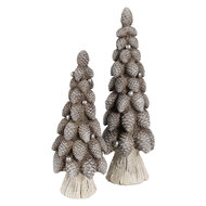 Clayre & Eef | Decoratie Boom Bruin Wit ø 7x19 cm | 6PR4298