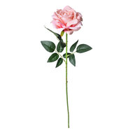 Clayre & Eef | Kunstbloem Roos Roze Groen ø 12x76 cm | 5PL0106P