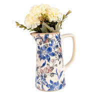 Clayre & Eef | Decoratieve Schenkkan Beige Blauw 16x11x20 cm | 6CE1923M
