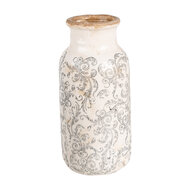 Clayre &amp; Eef   | Vaas Beige Grijs &oslash; 15x32 cm | 6CE1927L