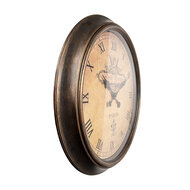 Clayre & Eef | Wandklok Bruin Beige ø 55x5 cm / 1xAA | 6KL0825