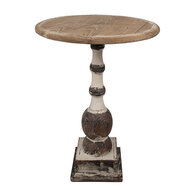 Clayre & Eef | Bijzettafel Rond Bruin Beige ø 62x81 cm | 5H0688