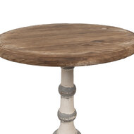Clayre & Eef | Bijzettafel Rond Bruin Beige ø 51x71 cm | 5H0689