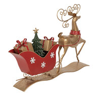 Clayre & Eef | Kerstdecoratie Slee Bruin 70x12x49 cm | 5Y1263
