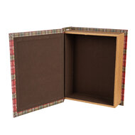 Clayre & Eef | Opbergdoos Wit Rood (3) 27x22x7 / 22x17x6 / 17x12x4 cm | 65756