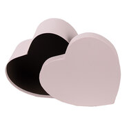Clayre & Eef | Doos hartvorm (3) Roze 21x20x9/18x17x7/15x14x6 cm | 66025