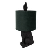 Clayre & Eef | Tafellamp Konijn Zwart Groen ø 20x43 cm E27/max 1x60W | 6LMC0099ZVGR