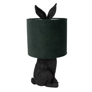 Clayre & Eef | Tafellamp Konijn Zwart Groen ø 20x43 cm E27/max 1x60W | 6LMC0099ZVGR
