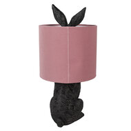 Clayre & Eef | Tafellamp Konijn Zwart Roze ø 20x43 cm E27/max 1x60W | 6LMC0099ZVP