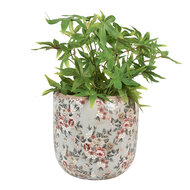 Clayre & Eef | Bloempot Binnen Grijs Roze ø 19x18 cm | 6CE1966XL