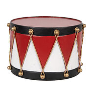 Clayre & Eef | Decoratie Trommel Rood wit 27x27x17 cm | 6Y5631