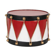 Clayre & Eef | Decoratie Trommel Rood wit 27x27x17 cm | 6Y5631