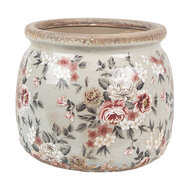 Clayre & Eef | Bloempot Binnen Grijs Roze ø 16x13 cm | 6CE1964M