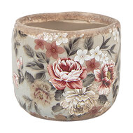 Clayre & Eef | Bloempot Binnen Grijs Roze ø 10x9 cm | 6CE1966S