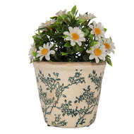 Clayre &amp; Eef   | Bloempot Binnen Beige Groen &oslash; 12x11 cm | 6CE1976S