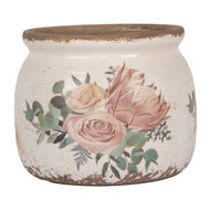 Clayre &amp; Eef   | Bloempot Binnen Beige Roze &oslash; 12x10 cm | 6CE1978S