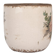 Clayre & Eef | Bloempot Binnen Beige Roze ø 14x13 cm | 6CE1981M